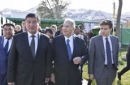 Hazar Imam accompanied by Prince Aly Muhammad and Kyrgyz Prime Minister Sooronbay Jeenbekov 2016-10-19
